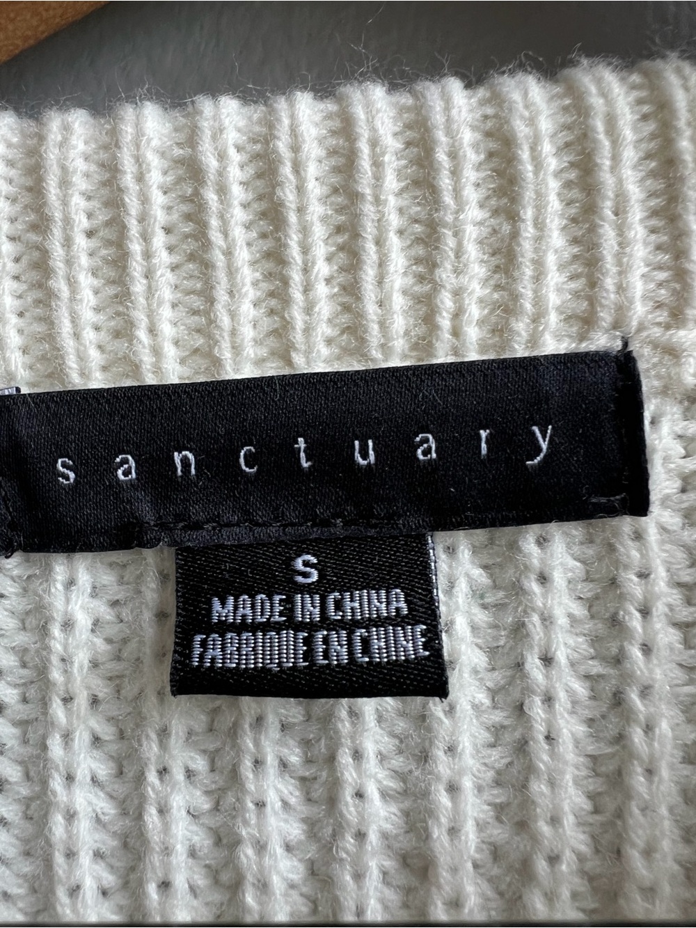 SANCTUARY Two Become One Sweater Cream White Pullover Sweater Vest Shirt Small - Picture 5 of 10